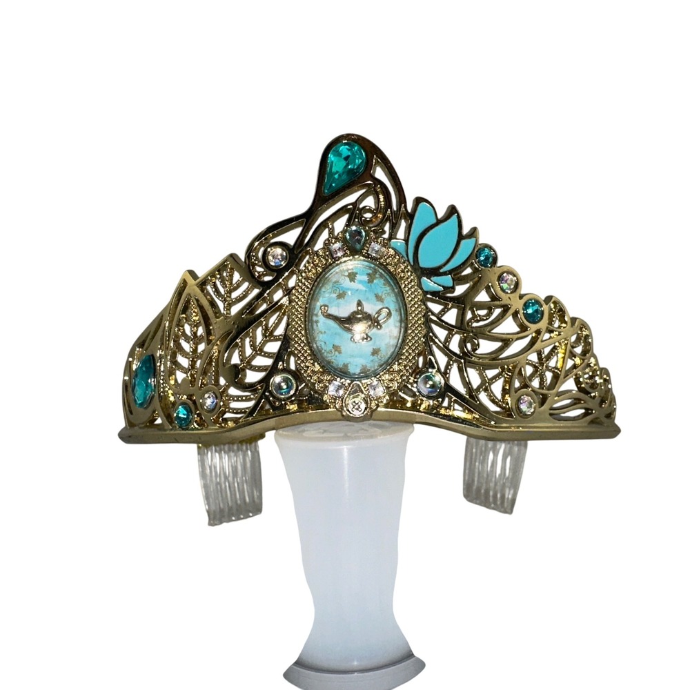 Vintage Disney Aladdin Princess Jasmine Tiara Gold Jeweled Crown Comb Costume‎